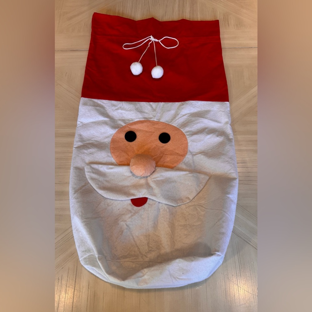 Jumbo Christmas Gift Bag – Santa Face Design, Polyester